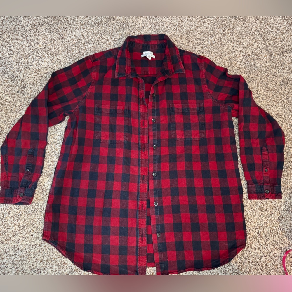 L.L. Bean Cotton Relaxed Fit Flannel Long Sleeve Shirt